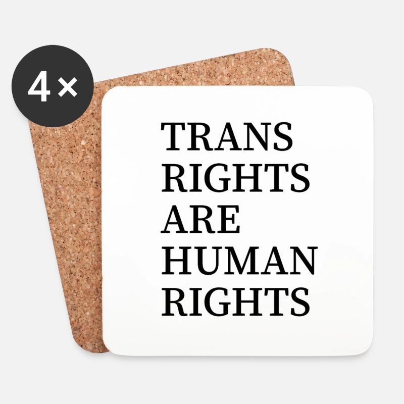 Trans rights are human rights - Coasters (set of 4) - white