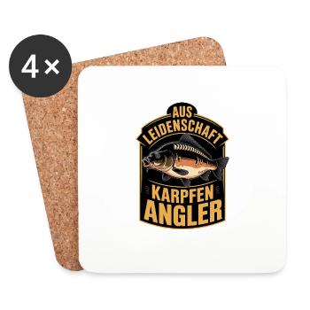 Aus Leidenschaft Karpfenangler - Untersetzer (4er-Set) - Weiß - Vorne
