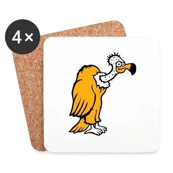 Geier Aasfresser Vogel lustig Geiern Aasgeier Spaß - Untersetzer (4er-Set) - Weiß - Vorne