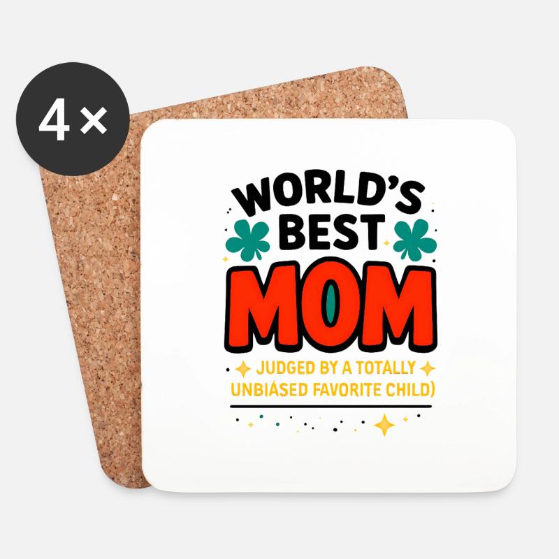 Die beste Mutter der Welt Lustiger Frecher Witz - Untersetzer (4er-Set) - Weiß