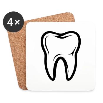 Tooth Symbol - Coasters (set of 4) - white - Front
