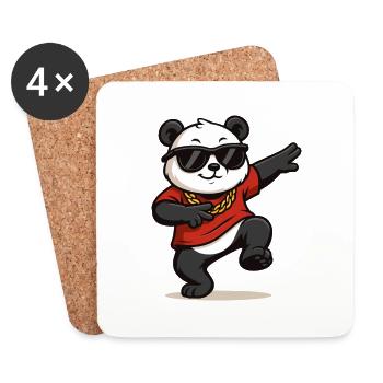 panda comic dance - Untersetzer (4er-Set) - Weiß - Vorne