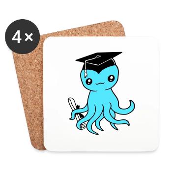 Octopus High School Graduation Passed College - Coasters (set of 4) - white - Front