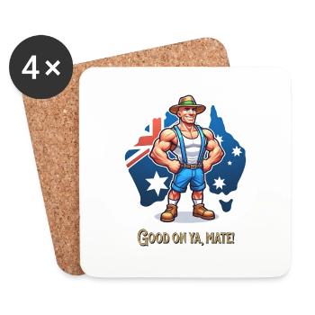 Australien lustiges Design - Untersetzer (4er-Set) - Weiß - Vorne