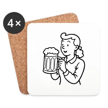Beer girl - Coasters (set of 4) - white - Front