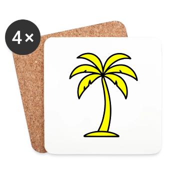 Palm Outline - Coasters (set of 4) - white - Front