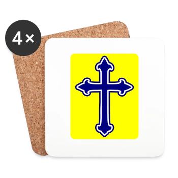 Cross symbol - Coasters (set of 4) - white - Front