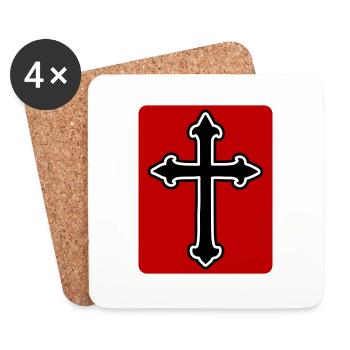Cross symbol - Coasters (set of 4) - white - Front