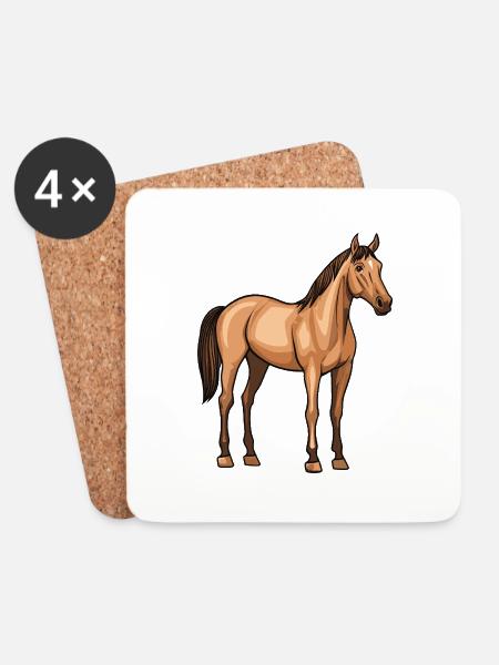 Horse - Coasters (set of 4) - white