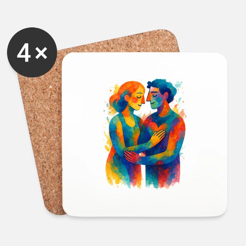 0013 abstract love - Untersetzer (4er-Set) - Weiß