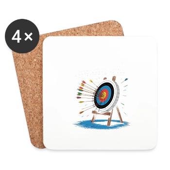 Bow: Bullseye? Never Heard Of Her - Coasters (set of 4) - white - Front