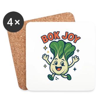 Bok Joy – Bok Choy heureux - Dessous de verre (lot de 4) - blanc - Devant