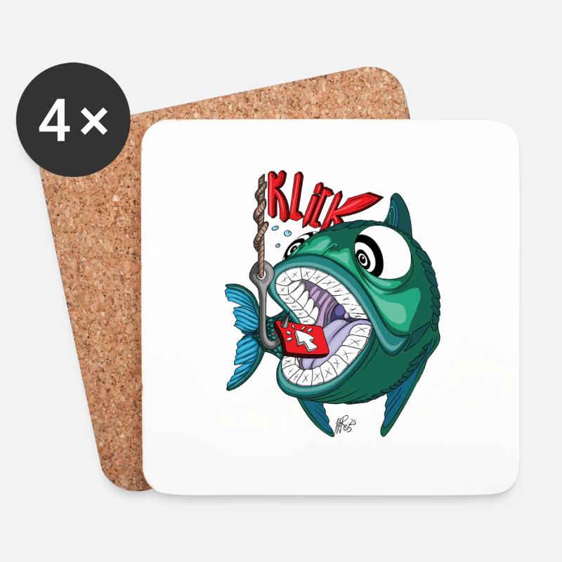 Click Bait - Coasters (set of 4) - white