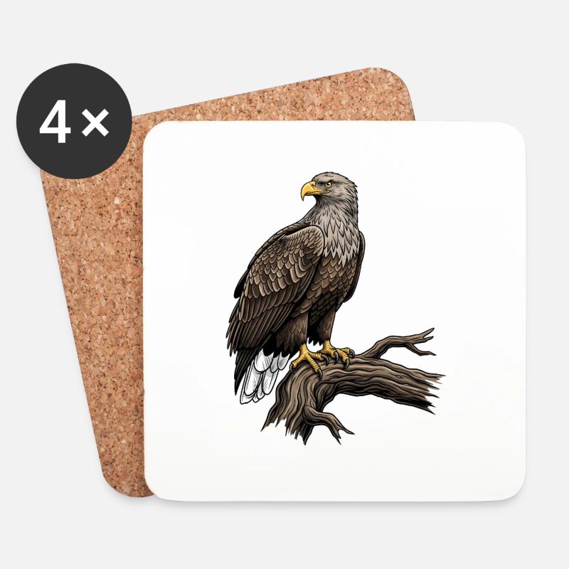 Seeadler Haliaeetus Albicilla - Untersetzer (4er-Set) - Weiß