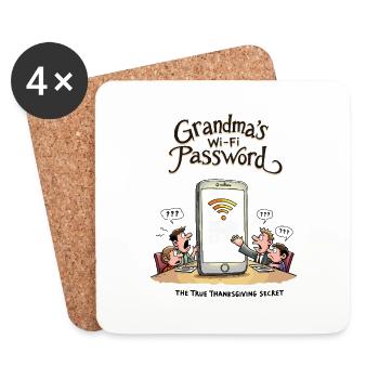 Grandma's Wi-Fi password - Coasters (set of 4) - white - Front