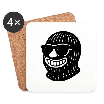 Bandit Gangster Skimaske - Untersetzer (4er-Set) - Weiß - Vorne