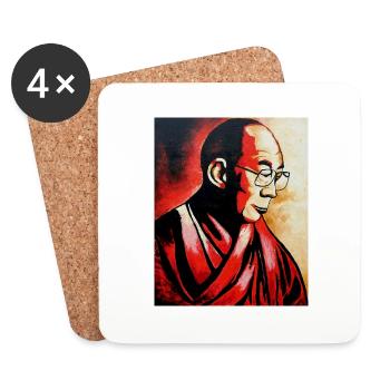 Dalai Lama - Untersetzer (4er-Set) - Weiß - Vorne