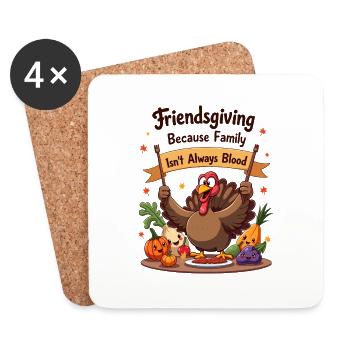 Friendsgiving Family - Coasters (set of 4) - white - Front