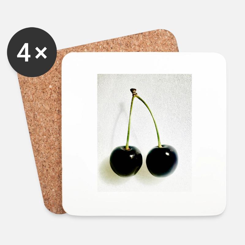 Cherry - Coasters (set of 4) - white
