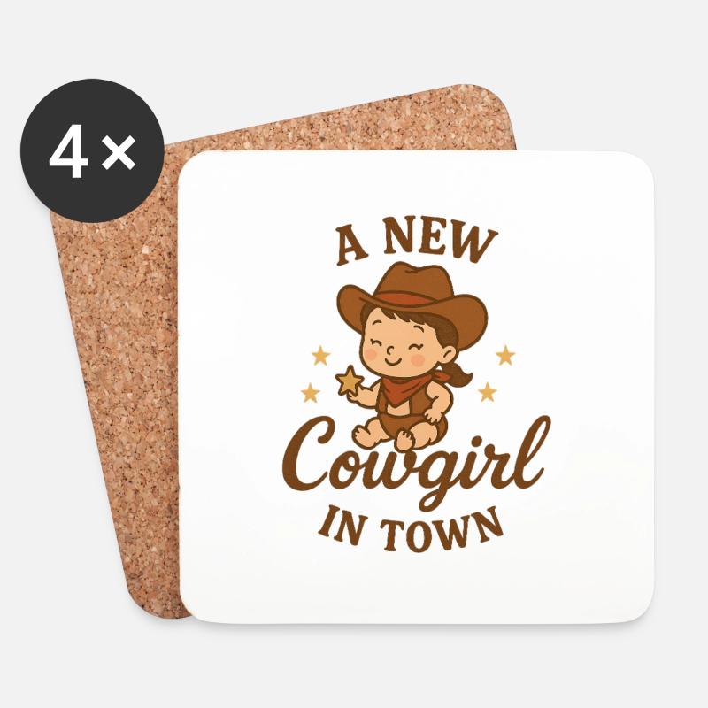 Ein neues Cow girl im Ort - Untersetzer (4er-Set) - Weiß