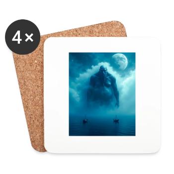 Umibōzu, Japanese sea ghost of Pacific folklore - Coasters (set of 4) - white - Front