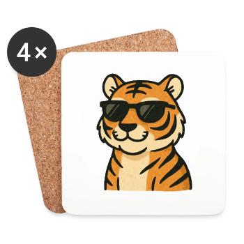 Bande dessinée Tiger - Dessous de verre (lot de 4) - blanc - Devant