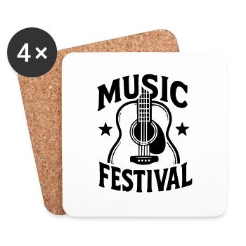 Music festival - Dessous de verre (lot de 4) - blanc - Devant