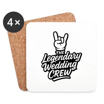 Équipe de mariage Fête de mariage - Dessous de verre (lot de 4) - blanc - Devant
