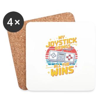My joystick brings all victories retro - Coasters (set of 4) - white - Front