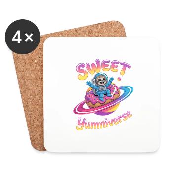 Süßes Faultier im Yumniverse - Untersetzer (4er-Set) - Weiß - Vorne