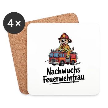 Bald wirst du Feuerwehrfrau! - Untersetzer (4er-Set) - Weiß - Vorne