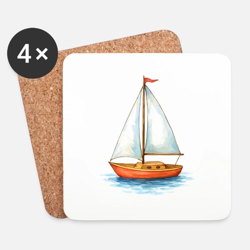 segelboot boot - Untersetzer (4er-Set) - Weiß