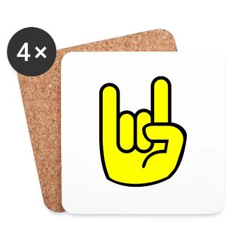 Heavy Metal Hand - Untersetzer (4er-Set) - Weiß - Vorne