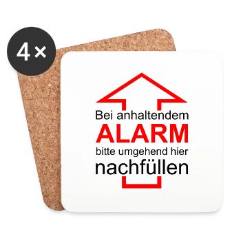 Bitte nachfüllen! - Untersetzer (4er-Set) - Weiß - Vorne