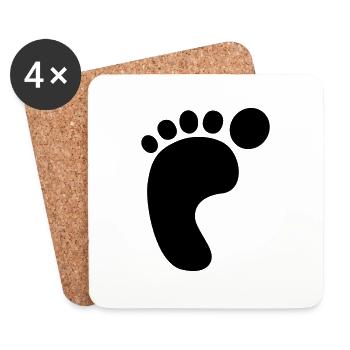 Left Foot print - Coasters (set of 4) - white - Front