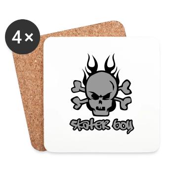 Skater Boy - Dessous de verre (lot de 4) - blanc - Devant