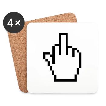 stinkefinger1farbe - Coasters (set of 4) - white - Front