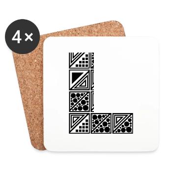 letter L - Coasters (set of 4) - white - Front