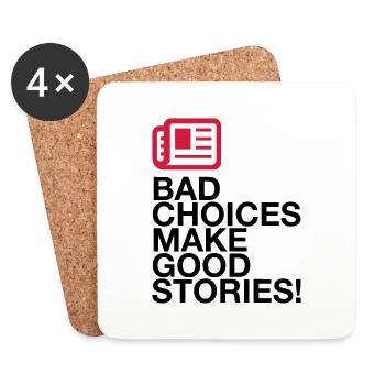 Bad decisions make great stories - Coasters (set of 4) - white - Front