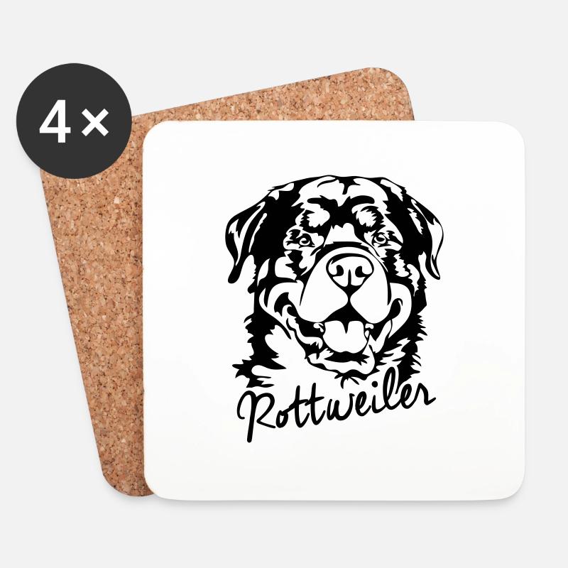 ROTTWEILER Hundesport Hunde Hund Wilsigns - Untersetzer (4er-Set) - Weiß