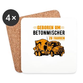 Geboren um betonmischer zu fahren LKW - Untersetzer (4er-Set) - Weiß - Vorne