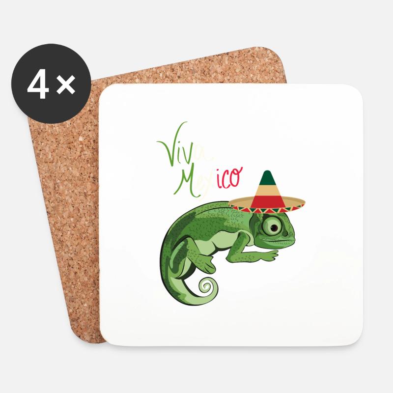 Viva Mexiko Sombrero - Untersetzer (4er-Set) - Weiß