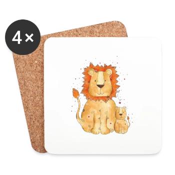 Löwe Leo - Coasters (set of 4) - white - Front
