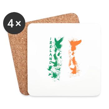tauben,taube,vögel,vogelschwarm,graffiti,ireland - Untersetzer (4er-Set) - Weiß - Vorne