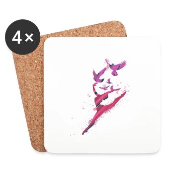 tanz,tänzerin,pink,graffiti,leichtigkeit, vögel - Untersetzer (4er-Set) - Weiß - Vorne