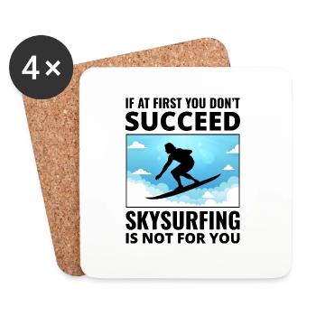 Skysurfing Skydiving Extreme Sport Skydiver Funny - Coasters (set of 4) - white - Front