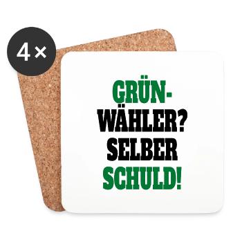 Witze Grüne Die Grünen Habeck Baerbock Partei - Untersetzer (4er-Set) - Weiß - Vorne