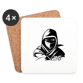 Weight Training Leisure Style Ninja Athlete Warrior - Coasters (set of 4) - white - Front