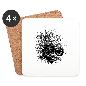 Motorcycling Vintage Splash Rider Style - Coasters (set of 4) - white - Front