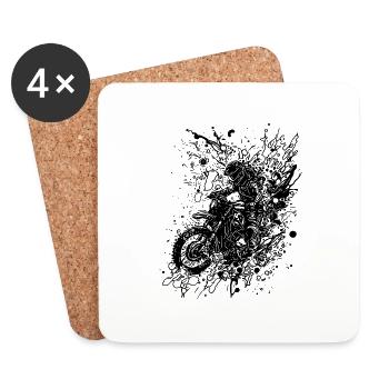 Splash Style Motorcycle Racing Off-Road Riding - Coasters (set of 4) - white - Front